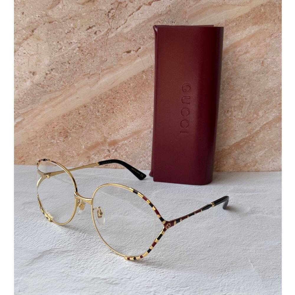 NEW Gucci GG0596OA Gold Round Eyeglasses Frames - Picture 2 of 10